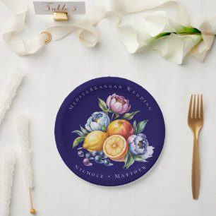 Assiettes En Carton Mariage de bouquet Citrus méditerranéen