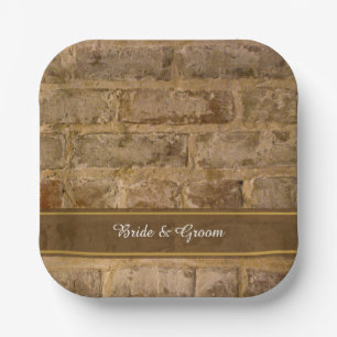 Assiettes En Carton Mariage de briques industrielles chics