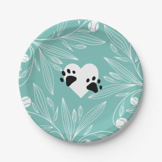 Assiettes En Carton Mariage de chien Amour de chiot