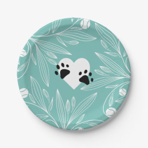 Assiettes En Carton Mariage de chien d'amour de chiot