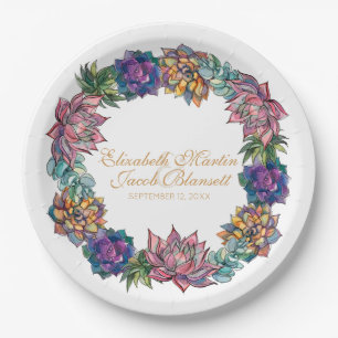 Assiettes En Carton Mariage de courroie hydrofuge Succulent