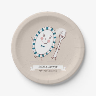 Assiettes En Carton Mariage de Cuillère et d'Assiette
