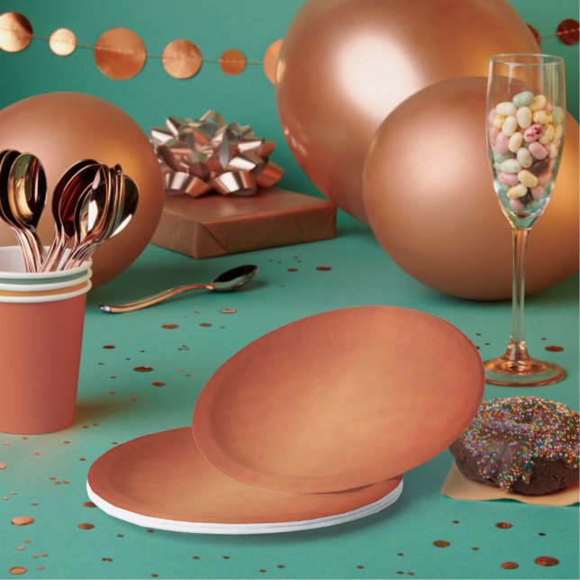 Assiettes En Carton Mariage de cuivre brûlé à l'automne (Multi)