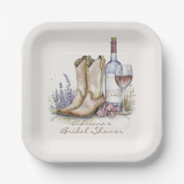Assiettes En Carton Mariage de Fleurs avec Bottes et Bulles