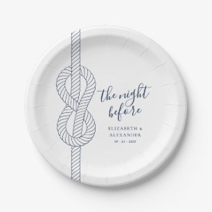 Assiettes En Carton Mariage de la répétition de corde nautique moderne