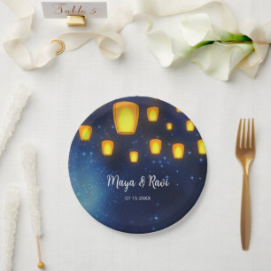Assiettes En Carton Mariage de lanternes flottantes
