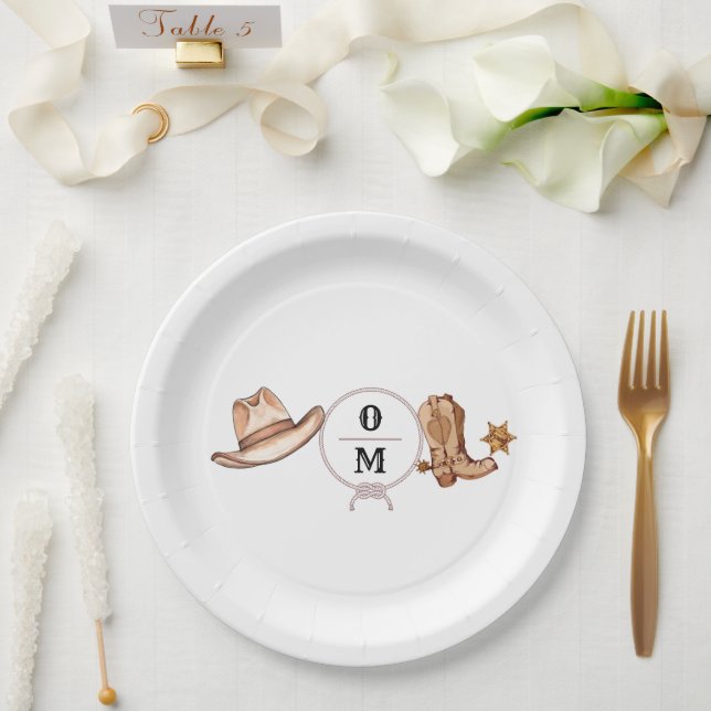 Assiettes En Carton Mariage de l'Ouest Russe Mariage de Cowboy (Mariage)