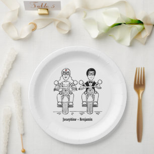 Assiettes En Carton Mariage de motards