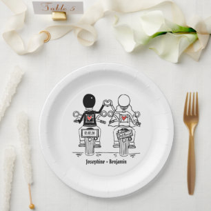 Assiettes En Carton Mariage de moto 