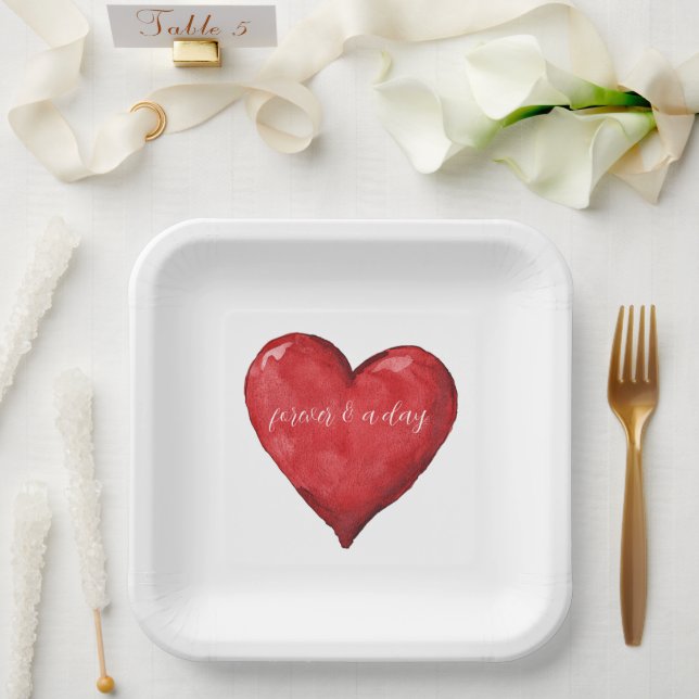 Assiettes En Carton Mariage de Red Heart (Mariage)