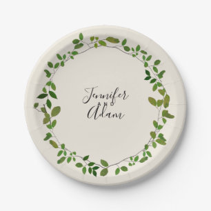 Assiettes En Carton Mariage de verdure botanique