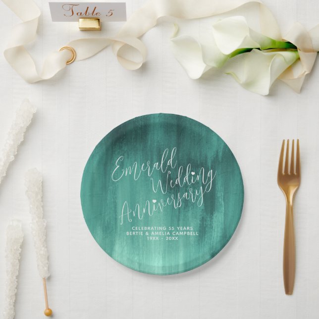 Assiettes En Carton Mariage d'émeraude (Mariage)