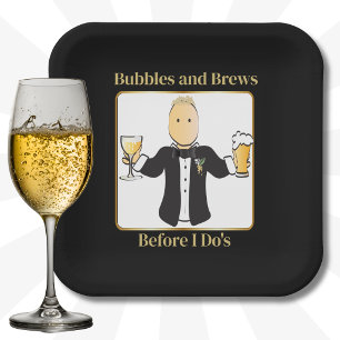 Assiettes En Carton Mariage Dessin Animé Drôle Citation Bière Champagn