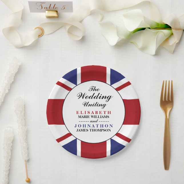 Assiettes En Carton Mariage du drapeau américain (Mariage)