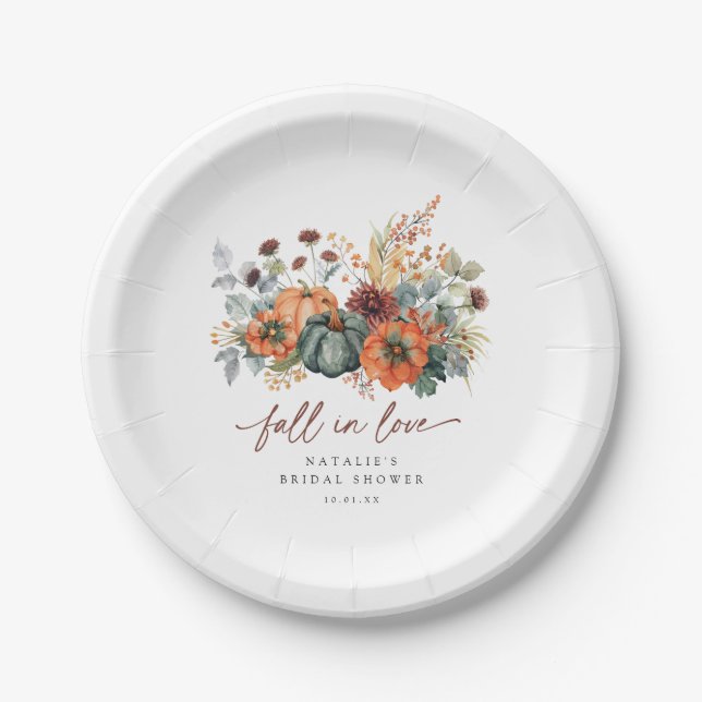 Assiettes En Carton Mariage Élégant d'Automne (Devant)
