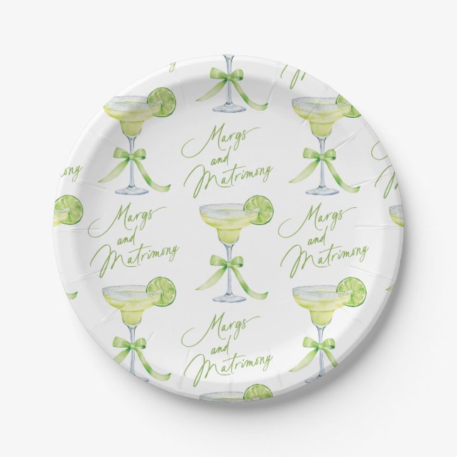 Assiettes En Carton Mariage et Margs Shower de Mariée Imprimé (Devant)