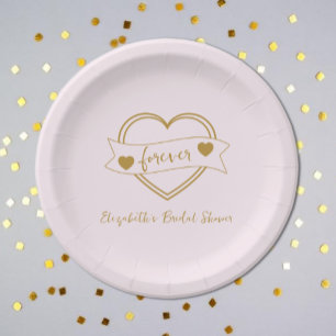 Assiettes En Carton Mariage Éternel Cœurs Enterrement de Vie de Jeune