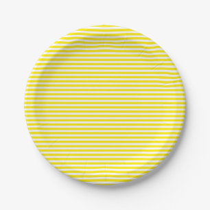 Assiettes En Carton Mariage / Fête Jaune Et Blanc