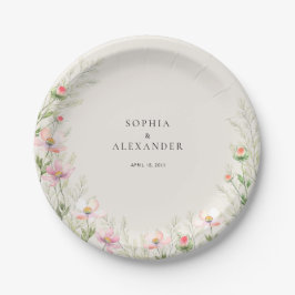 Assiettes En Carton Mariage Fleur sauvage Plaques papier