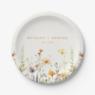 Assiettes En Carton Mariage Fleur sauvage rustique