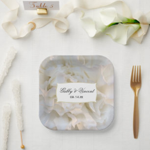 Assiettes En Carton Mariage floral de carnation blanche