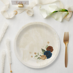 Assiettes En Carton mariage floral de terre cuite