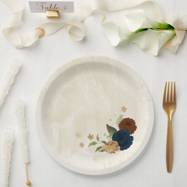 Assiettes En Carton mariage floral de terre cuite (Mariage)