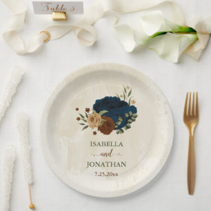 Assiettes En Carton mariage floral de terre cuite