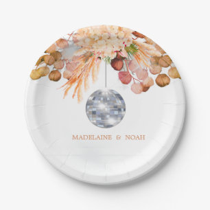 Assiettes En Carton Mariage Floral Disco Ball Élégant Chic