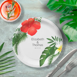 Assiettes En Carton Mariage floral tropical ID475
