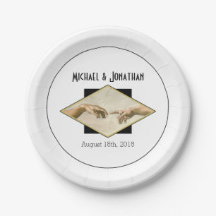Assiettes En Carton Mariage gay d'art classique