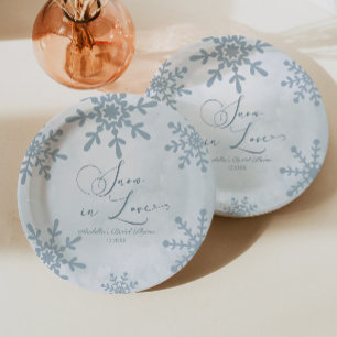 Assiettes En Carton Mariage Hivernal sous la Neige Rêvée Salle de Fête