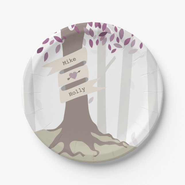 Assiettes En Carton Mariage Lavender Woodland (Devant)