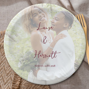 Assiettes En Carton Mariage lesbien photo deux mariées fêtent