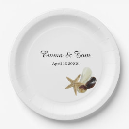 Assiettes En Carton Mariage minimaliste sur la plage