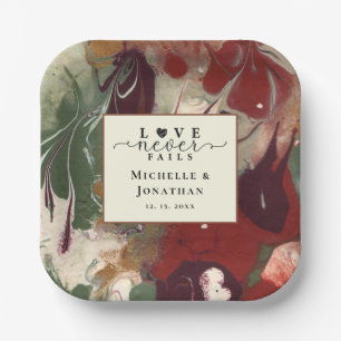 Assiettes En Carton Mariage moderne moderne Abstrait rouge vert