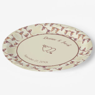Assiettes En Carton Mariage occidental Bull Skull Beige Brown Pays