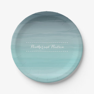 Assiettes En Carton Mariage Ombré turquoise