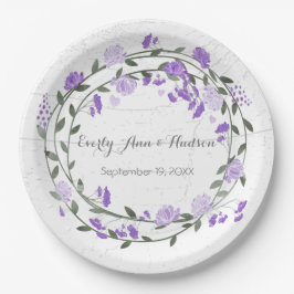 Assiettes En Carton Mariage photo Purple Peony