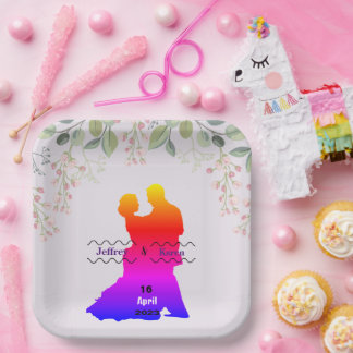 Assiettes En Carton Mariage pourpre