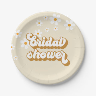 Assiettes En Carton Mariage rétro Daisy Groovy