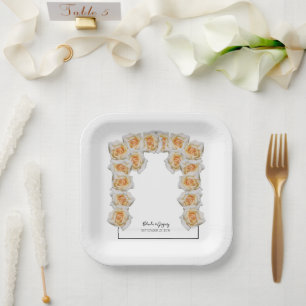 Assiettes En Carton Mariage Rose orange