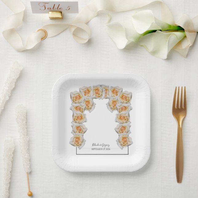 Assiettes En Carton Mariage Rose orange (Mariage)