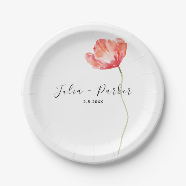 Assiettes En Carton Mariage rouge de Poppy moderne (Devant)