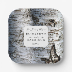 Assiettes En Carton Mariage rustique de Birch Tree