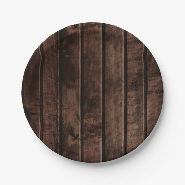 Assiettes En Carton Mariage rustique en bois (Devant)