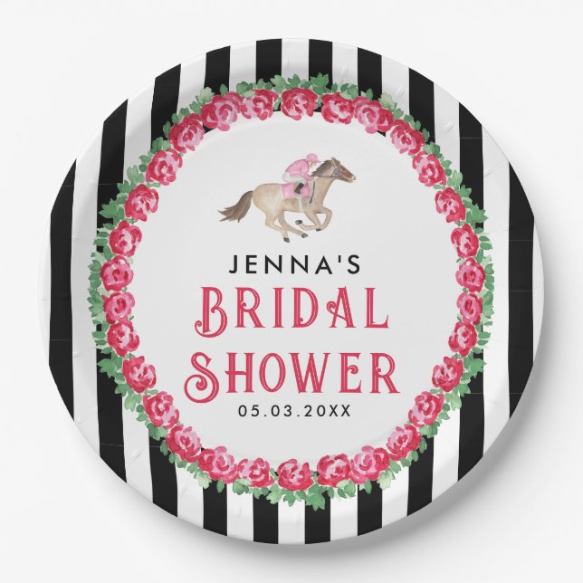 Assiettes En Carton Mariage Shower Derby Course de Chevaux (Devant)