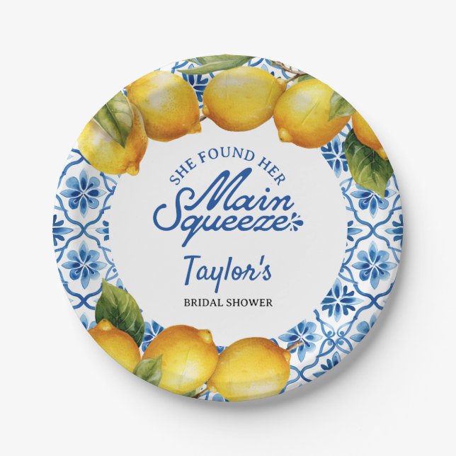 Assiettes En Carton Mariage Shower Lemon (Devant)