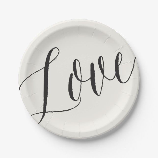 Assiettes En Carton Mariage simple classique de calligraphie de (Devant)