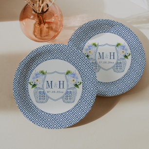 Assiettes En Carton Mariage Timeless Jar Monogram Shower de Mariage
